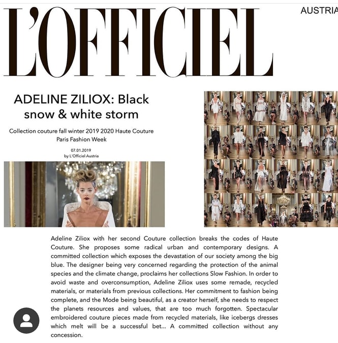 Revue de presse défilé couture "Black Snow & White Storm"